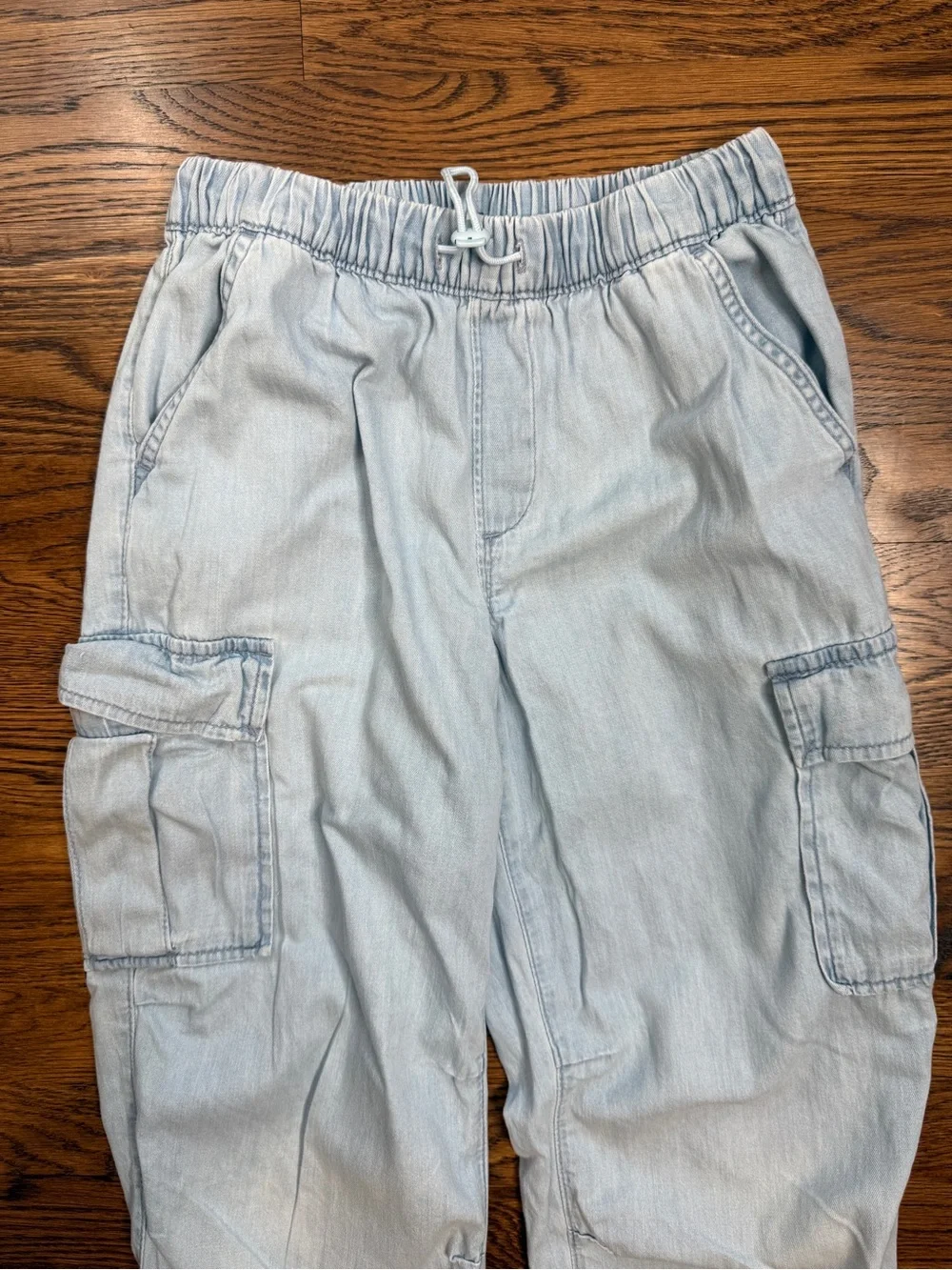Gap Kids Girls Light Blue Cargo Denim Jogger Pants Size 8-10